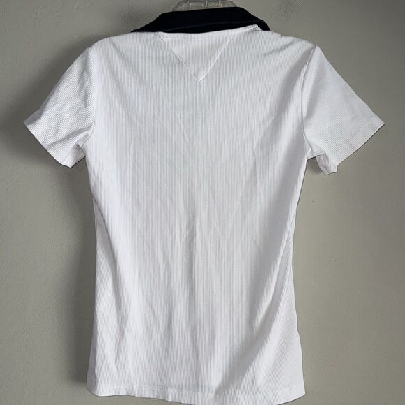 TOMMY HILFIGER TOMMY JEANS RIBBED CROP TOP POLO SHIRT - Picture 4 of 5